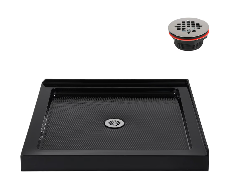 Streamline NT-2241-36BL-CR 36 in. x 36 in. Corner Acrylic Shower Base with Center Drain, Drain Included