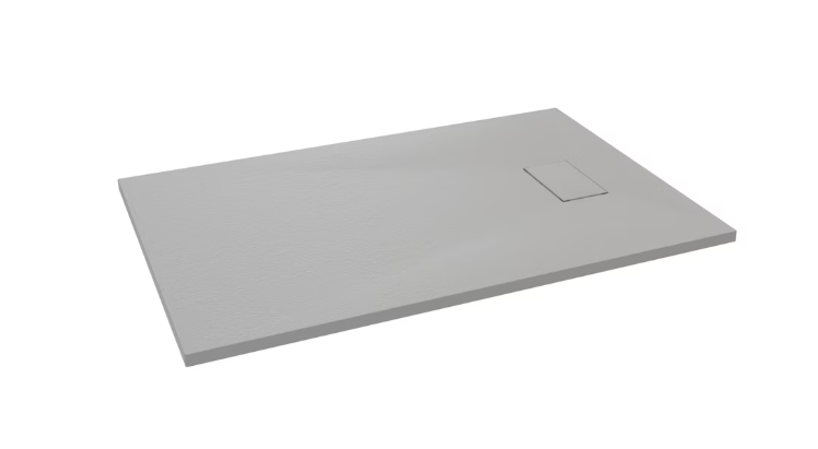 MAAX Stonea 48L x 36W Solid Surface Universal Shower Base in Grey with Concealed End Drain