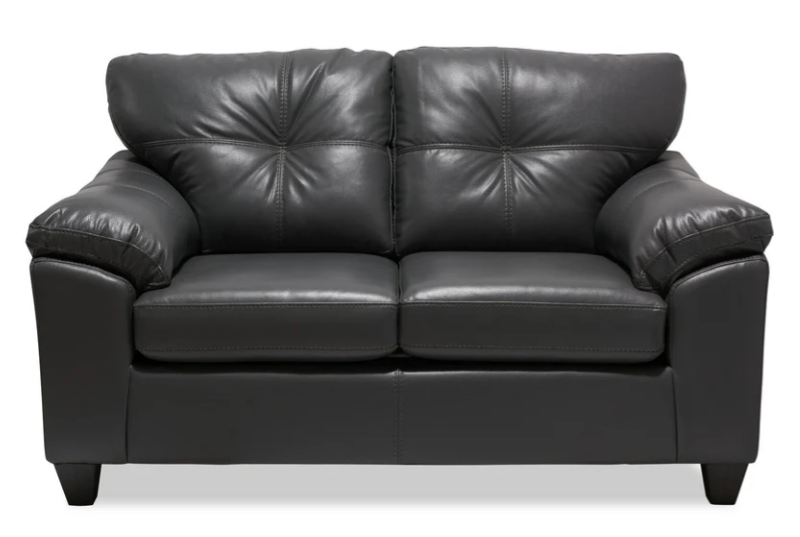 Charcoal Grey Vegan Leather Sofa