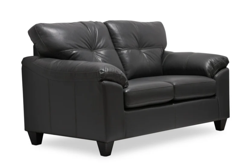 Charcoal Grey Vegan Leather Sofa