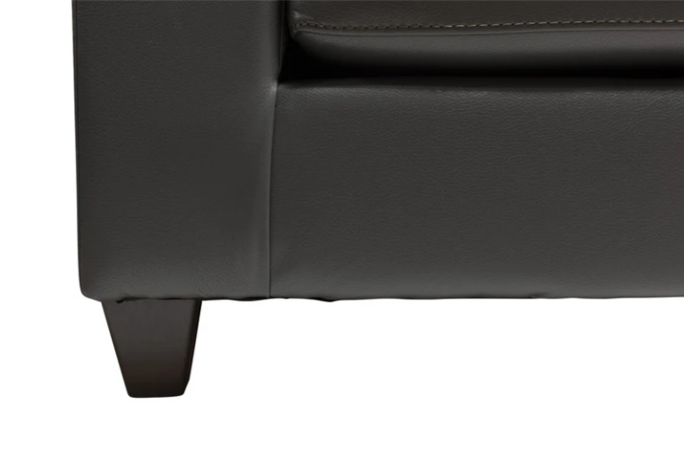 Charcoal Grey Vegan Leather Sofa