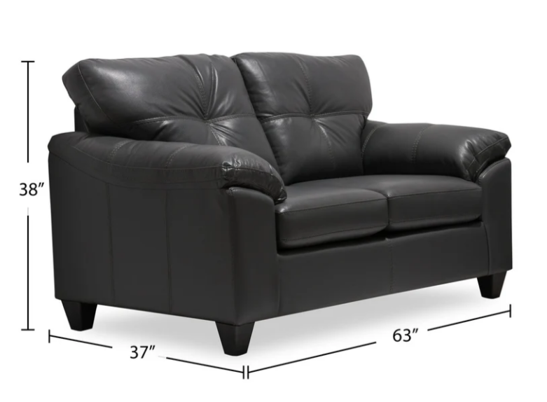 Charcoal Grey Vegan Leather Sofa