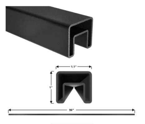 Peak Glass Railing Top Rail