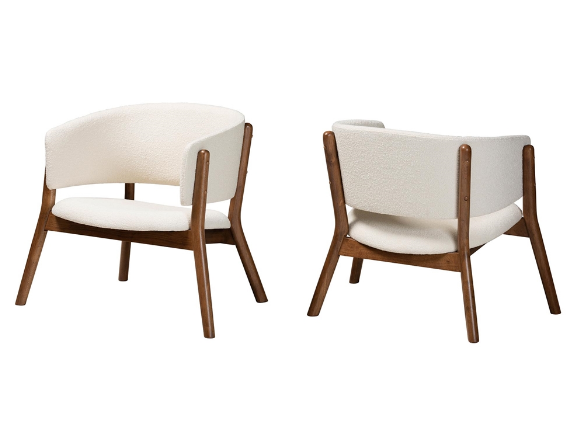 Boucle & Walnut Chair