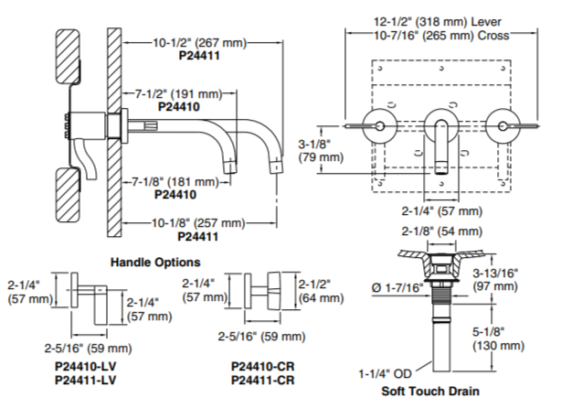 Kohler Wall Mount Lavatory Faucet