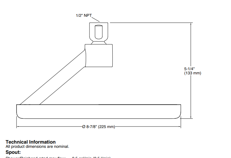 Kohler Statement Ionic Rainhead Shower