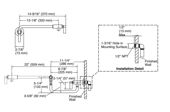 Kohler Nickel Pot Filler