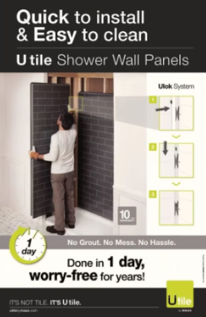 Grey Shower Wall Panel