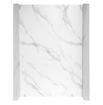 Faux White Marble Shower Wall