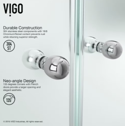 VIGO Gemini Corner Shower Enclosure