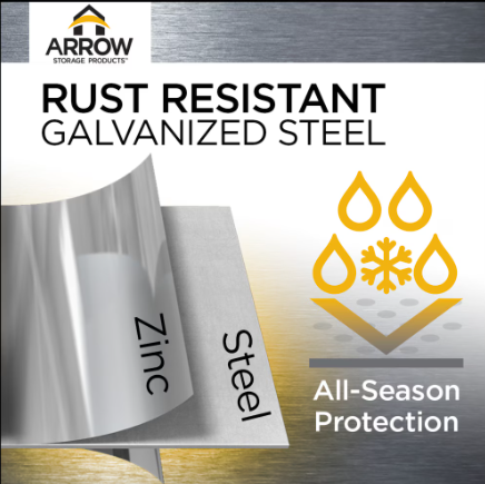 Arrow Classic Steel Storage Shed, 8x6, Charcoal