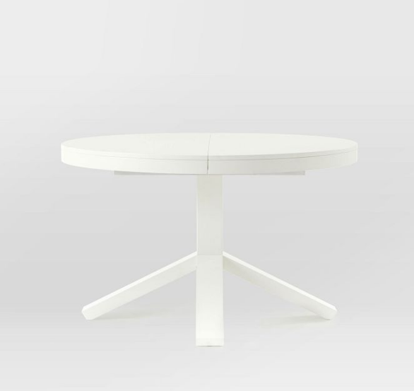 White Oval Extendable Table