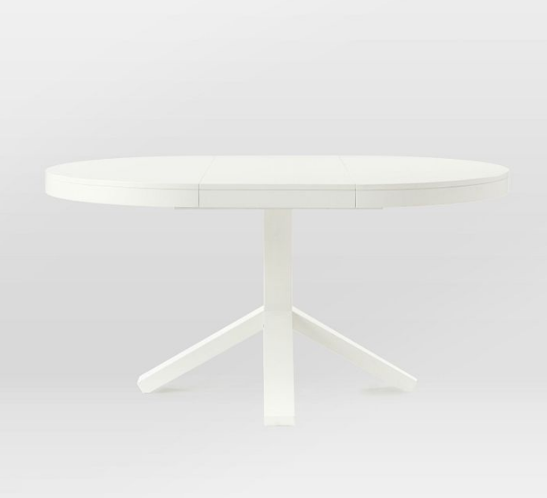 White Oval Extendable Table