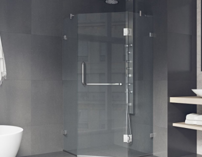 VIGO Corner Clear Glass Shower Door Kit (new)