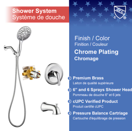 Chrome Tub & Shower Faucet Set (new)
