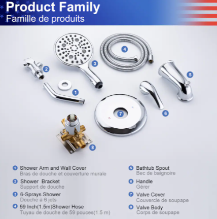 Chrome Tub & Shower Faucet Set (new)