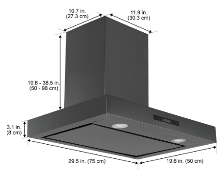 Ancona Black Stainless Steel Range Hood (new)