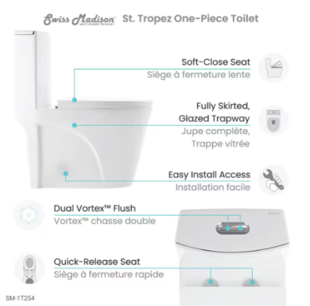 Swiss Madison St. Tropez One Piece Elongated Toilet (new)