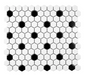 Merola Tile Metro 1" Hex Matte White w/ Black Dot Porcelain Mosaic Tile (new)