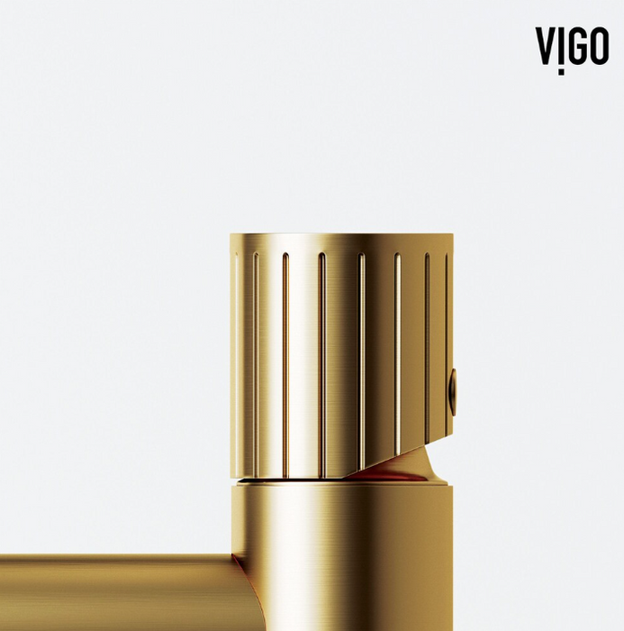 VIGO Ashford Single Hole Single-Handle Vessel Bathroom Faucet in Matte Brushed Gold
