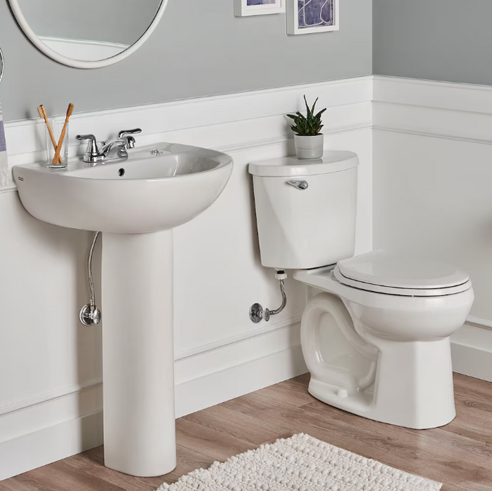 American Standard Mainstream 2-Piece 4.8 Lpf Single Flush Chair Height Round Front Toilet in white