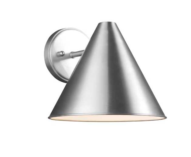 Generation Lighting Crittenden 75w. 1-Light Satin Aluminum Medium Outdoor Wall Lantern (New)