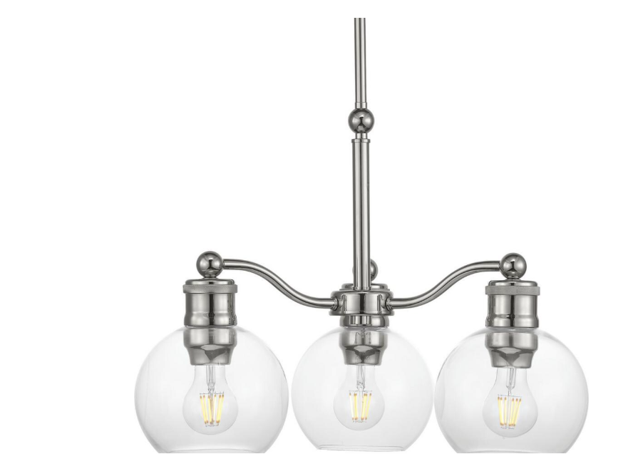 Progress Lighting Hansford Collection Three-Light Chandelier, Polished Nickel Finish (New)