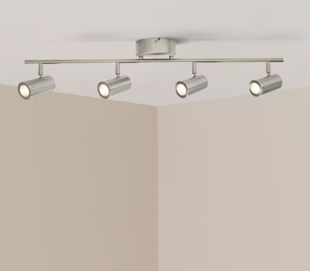 4-Light Brushed Nickel Integrated LED Dimmable Fixed Track Lighting Kit 30-inch  (New)