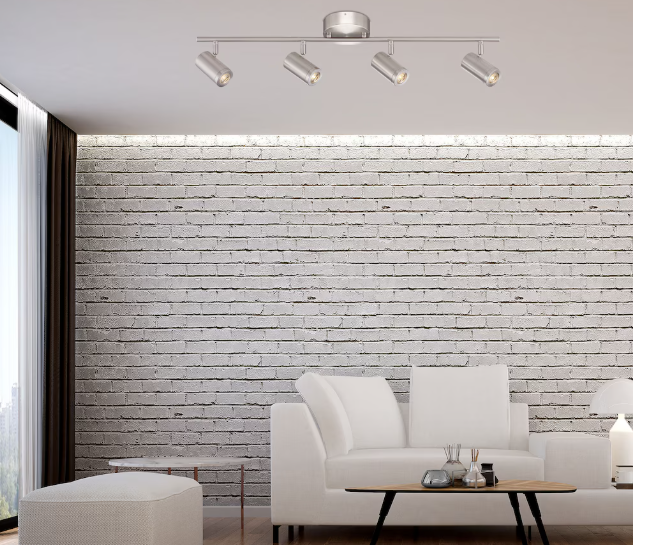 4-Light Brushed Nickel Integrated LED Dimmable Fixed Track Lighting Kit 30-inch  (New)