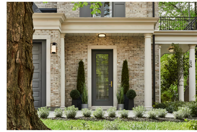 GlucksteinElements Landon 1-Light 17-inch H Integrated LED Outdoor Wall Sconce Light in Black Metal Finish with Frosted Glass (New)