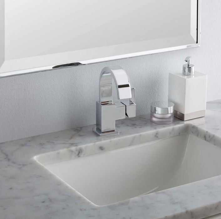 Delta Vero Single Hole Single Handle Lever High Arc Bathroom Sink Faucet Deck Mount Standard Flow Chrome