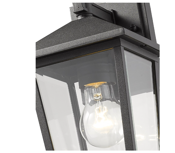 Z-Lite Beacon 1 Light Outdoor Wall Sconce in Black (New)