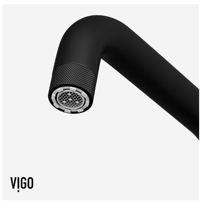 VIGO Cass 13 in. Single-Handle High-Arc Widespread Bridge Kitchen Faucet with Pull-Out Sprayer in MB