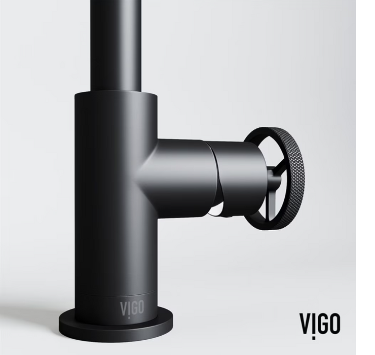 VIGO Cass Oblique Single Hole Single-Handle Bathroom Faucet in Matte Black