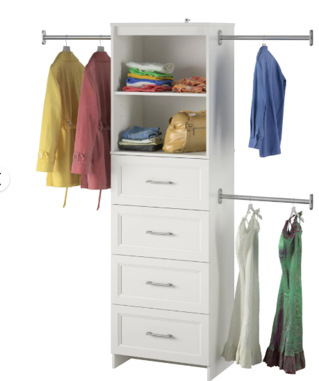 Systembuild Evolution Evone 4 Drawer Closet Storage, White