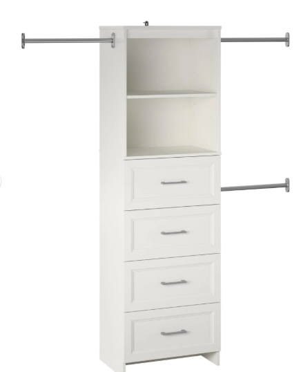 Systembuild Evolution Evone 4 Drawer Closet Storage, White
