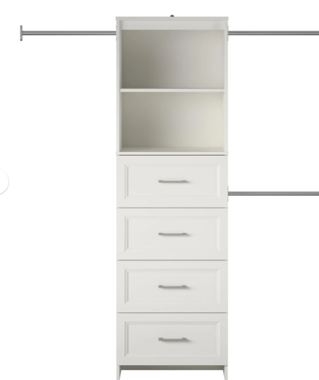 Systembuild Evolution Evone 4 Drawer Closet Storage, White