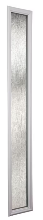 ODL Rain 8 in. x 64 in. x 1 in. Sidelight with White Frame
