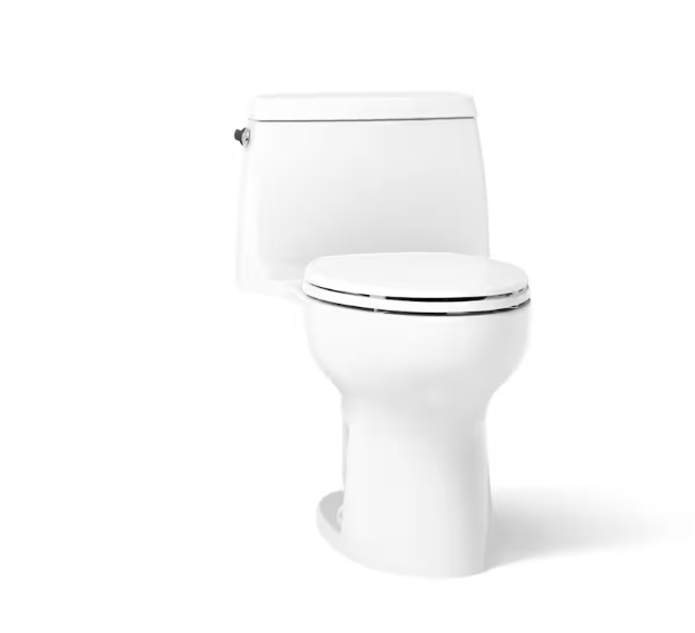 KOHLER Santa Rosa Comfort Height 1-Piece 4.8 LPF Compact Single Flush Elongated Toilet in White