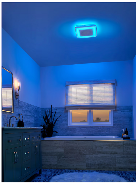 Broan-NuTone 110 CFM 1.5 Sones Bathroom Fan, ChromaComfort Bluetooth Speaker (for bathrooms up to 105 sq. ft.) (NEW)