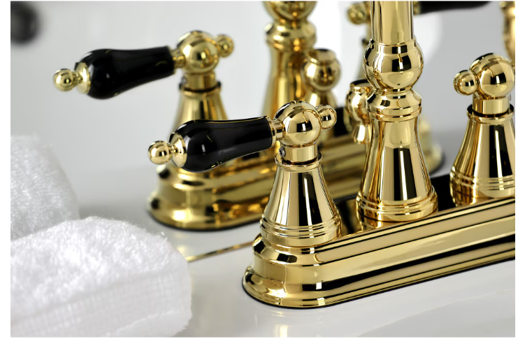 Kingston Brass Duchess 4 inch Centerset 2-Handle Bathroom Faucet in Polished Brass (NEW)