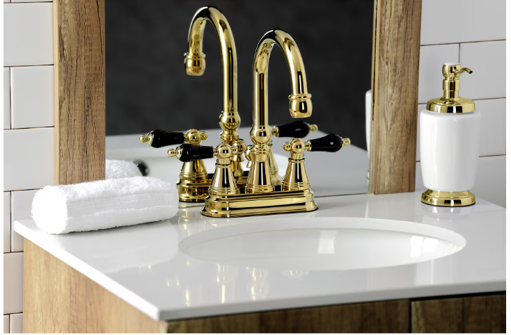 Kingston Brass Duchess 4 inch Centerset 2-Handle Bathroom Faucet in Polished Brass (NEW)