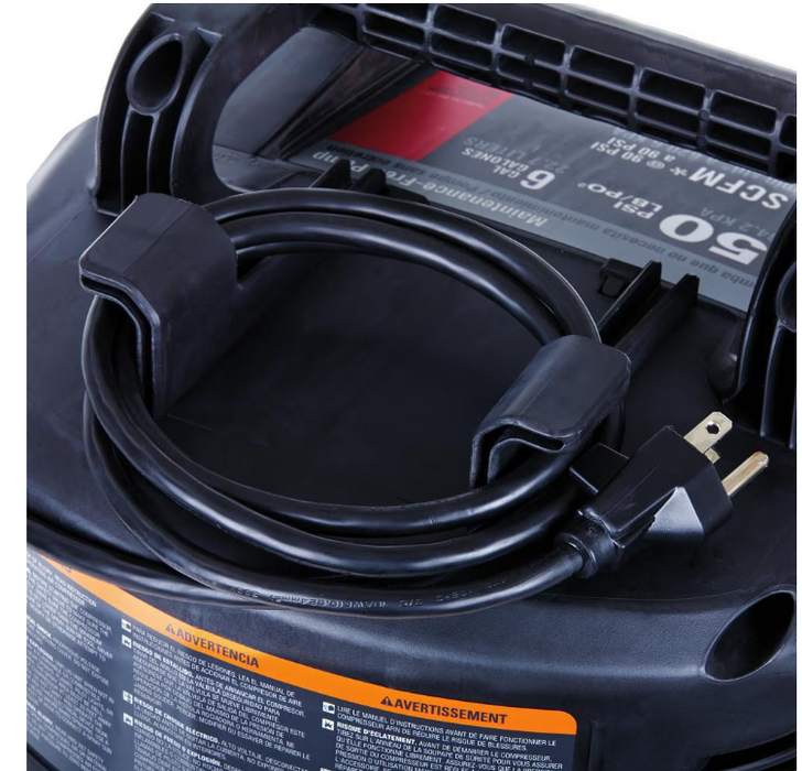 PORTER-CABLE Electric Portable 150 PSI 6 Gal Pancake Air Compressor, Oil Free (LIGHTLY USED)