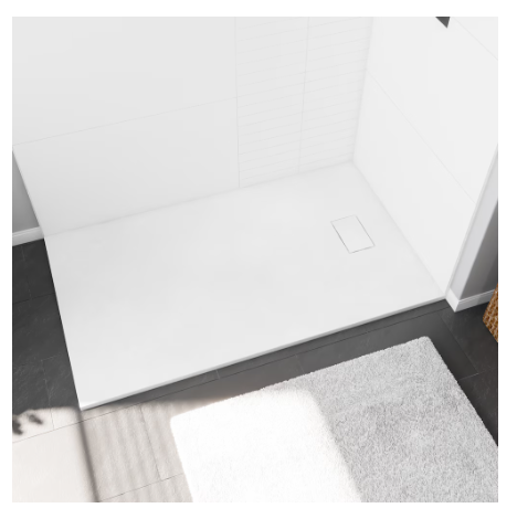 MAAX Stonea 60L x 36W Solid Surface Universal Shower Base in White with Concealed End Drain (NEW)