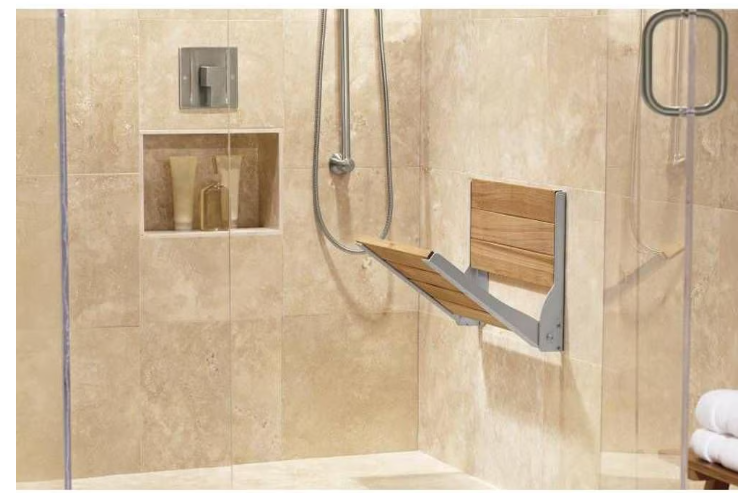 MOEN Folding Shower Seat/Chair in Teak Wood (400 Lbs Capacity)