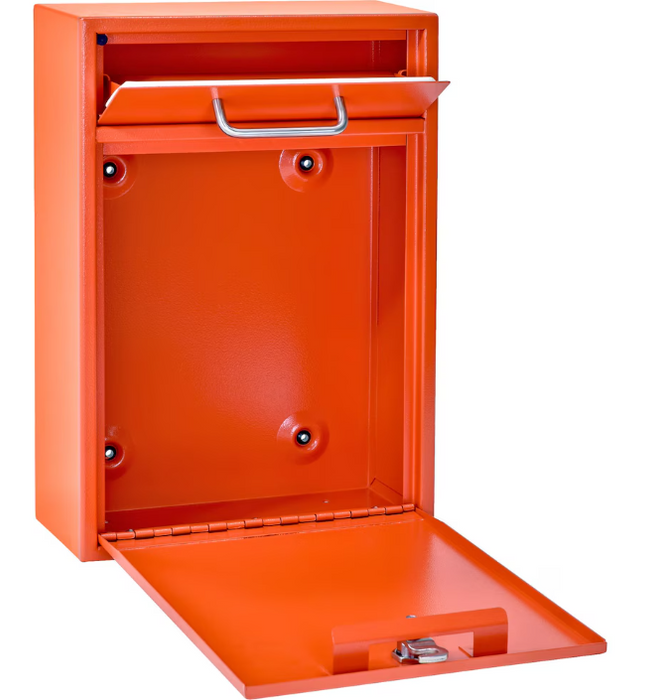 Mail Boss Locking Security Drop Box, Bright Orange