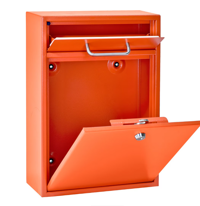 Mail Boss Locking Security Drop Box, Bright Orange