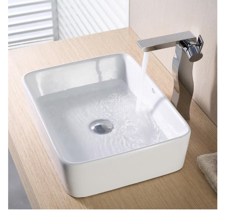 Kraus 19.20-inch x 5.28-inch x 15.20-inch Rectangular Ceramic Bathroom Sink(NEW)