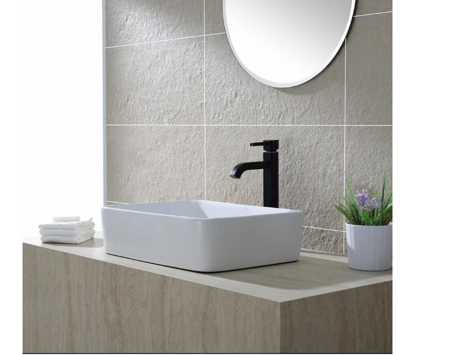 Kraus 19.20-inch x 5.28-inch x 15.20-inch Rectangular Ceramic Bathroom Sink(NEW)