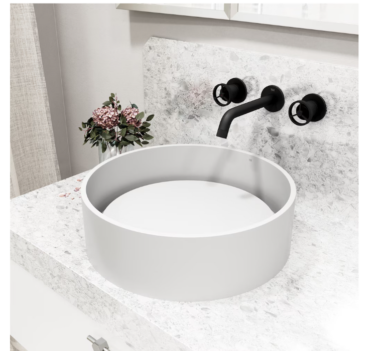 VIGO Cass 2-Handle Wall Mount Bathroom Faucet in Matte Black (NEW)
